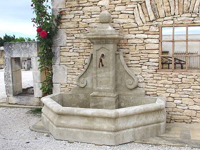 Fontaine, de, jardin, travaux, de, rénovation, Marrakech 